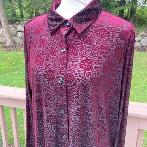 Vintage 90s Notations velour top